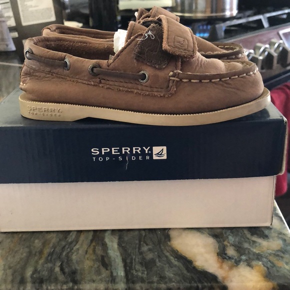 Boys 9M brown Sperry top-sider - Picture 3 of 4
